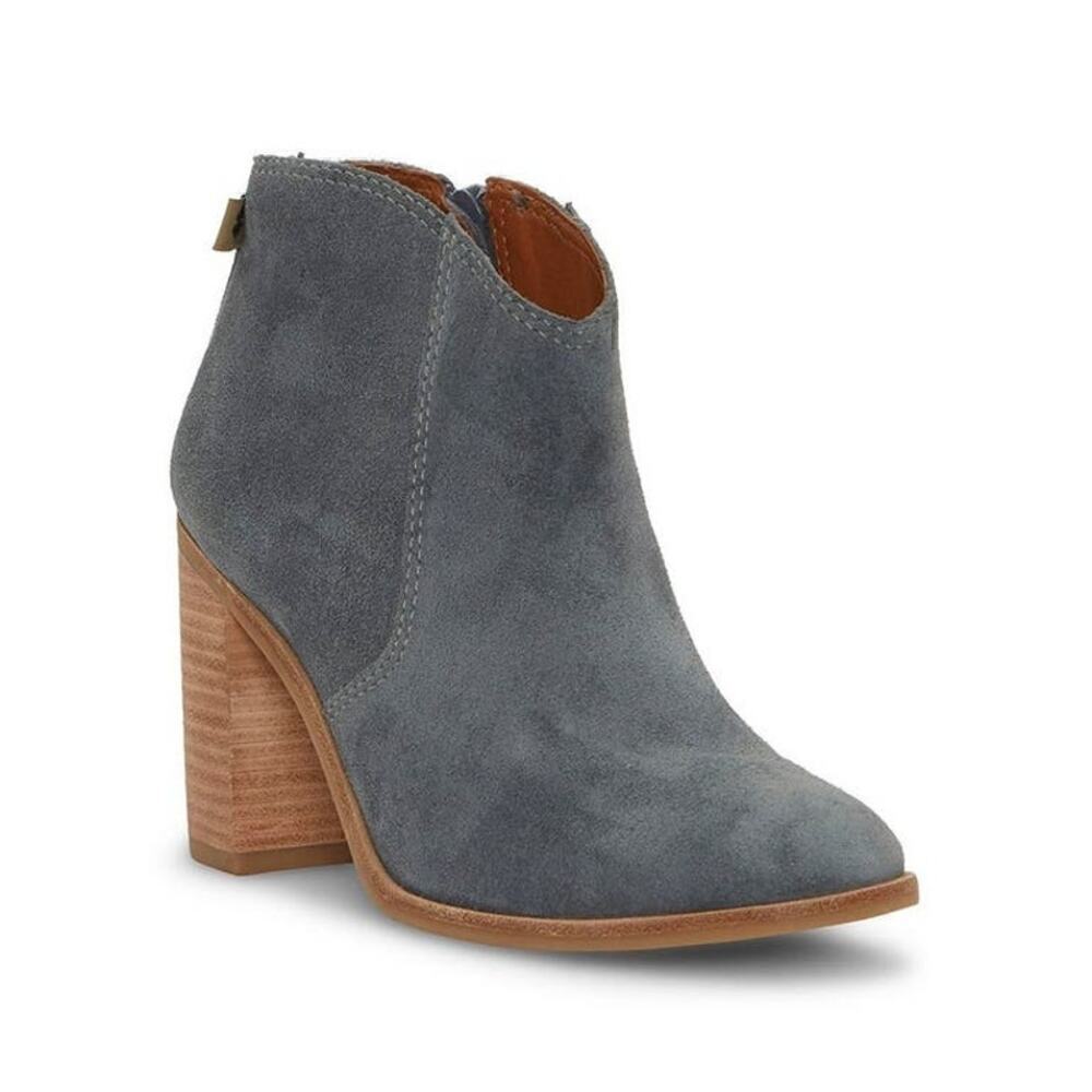Lucky Brand Pellyon Heel Bootie Almond Toe Blue NEW 8.5 US - Picture 1 of 10